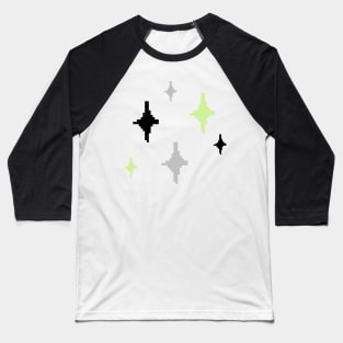 Agender Pride Sparkles Pixel Art Baseball T-Shirt